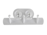 Percha tres ganchos succión blanca Cotidiana