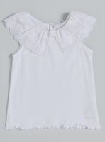 Polera con Cuello Broderie Niña