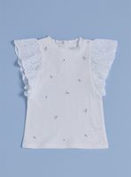 Blusa con Bordados y Mangas Broderie