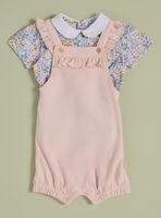 Conjunto Polera Full Estampada y Jardinera con Vuelos