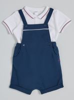 Conjunto Polera Cuello Piqué y Jardinera Básica