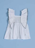 Blusa Estilo Panal con Vuelos en Mangas