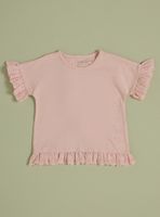 Polera Rosada Manga Corta Vuelos