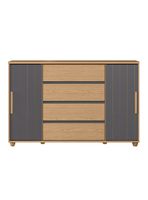 Cómoda Evidenza 2 Puertas 4 Cajones Gris