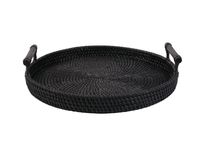 Bandeja Negra Ratan 32 Cm