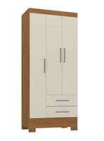 Clóset 3 Puertas 2 Cajones Canela Blanco Off White