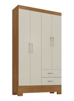 Clóset 4 Puertas 2 Cajones Canela Blanco Off White