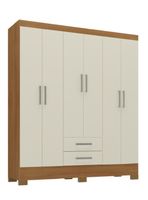 Clóset 6 Puertas 2 Cajones Canela Blanco Off White