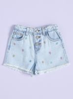 Short Denim con Bordados Palmeras