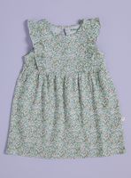 Vestido sin Mangas con Estampado y Vuelos