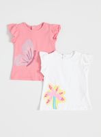 Polera Bipack con Vuelos y Estampado Lateral