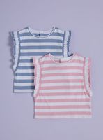 Polera Bipack Rayada con Vuelos