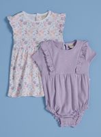 Enterito Bipack Estampado Tipo Vestido y Body