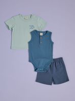 Conjunto Body, Polera y Short de Algodón Niño