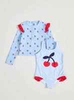 Traje de Baño y Polera Estampado Frutas