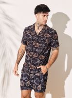 Camisa Cuello Resort Estampado Botánico