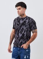 Polera Full Estampado Manchas Manga Corta