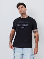 Polera Estampado Metalizado Manga Corta