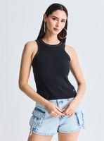 Polera Tank Aplicación Cadenas Strass