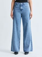 Jeans Wide Leg Aplicación de Strass con Forma