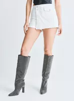 Falda Skort Delantero Cruzado 2 Botones y Bolsillo