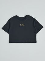 Polera Cropped Oversize con Print Frontal