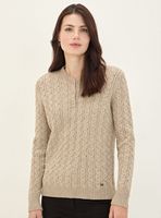 Tejido Trenzado con Botones Cuello Semi Mao