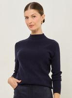 Tejido Cerrado con Cuello Alto Diseño de Rombos