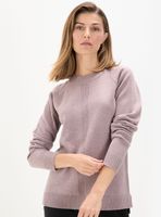 Tejido Cerrado con Escote Redondo con Diseño de Líneas