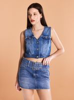 Chaqueta sin Mangas Detalles Desflecados