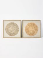 Set de 2 Cuadros Rafia Tribal 60x60 cm