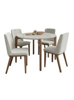 Juego de Comedor Redondo Donatella 115 + 4 Sillas Kalina