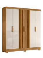 Clóset 6 Puertas 2 Cajones Valencia Café Blanco