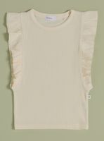 Polera Rib Color con Mangas Vuelos