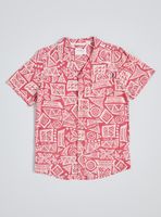 Camisa Tipo Guayabera Estampada