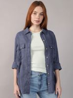 Camisa AE Mezcla de Lino Estilo Fin de Semana