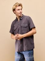 Camisa de Lino Manga Corta con Lavado