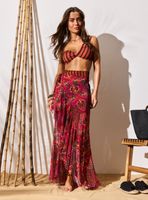 Falda Mesh Tipo Pareo Estampado y Ajustable