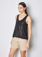 Polera Escote V Doble Capa y Abertura Lateral