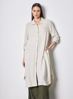 Blusa Vestido Lino Cuello Camisero