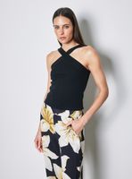 Polera Halter Cruzado Acanalada