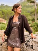 Blusa Cuello Camisero Lino Colección María Pombo