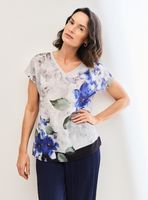 Polera Estampado Frontal Escote Metalizado