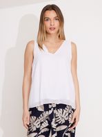 Blusa Doble Capa con Detalle Metalizado en Tela