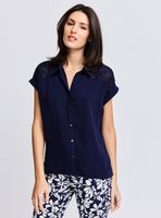 Blusa Camisera con Bordado en Hombros