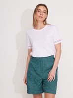 Polera Básica con Detalle de Cinta en Escote y Mangas