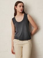 Polera Tela Acanalada Proceso de Lavado Cinta Decorativa