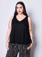 Blusa Elasticada Holgada Texturada y en Capas