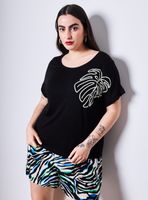 Polera Estampado en Hombro Manga Kimono