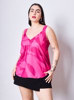 Blusa Estampada sin Mangas Pabilos Gruesos